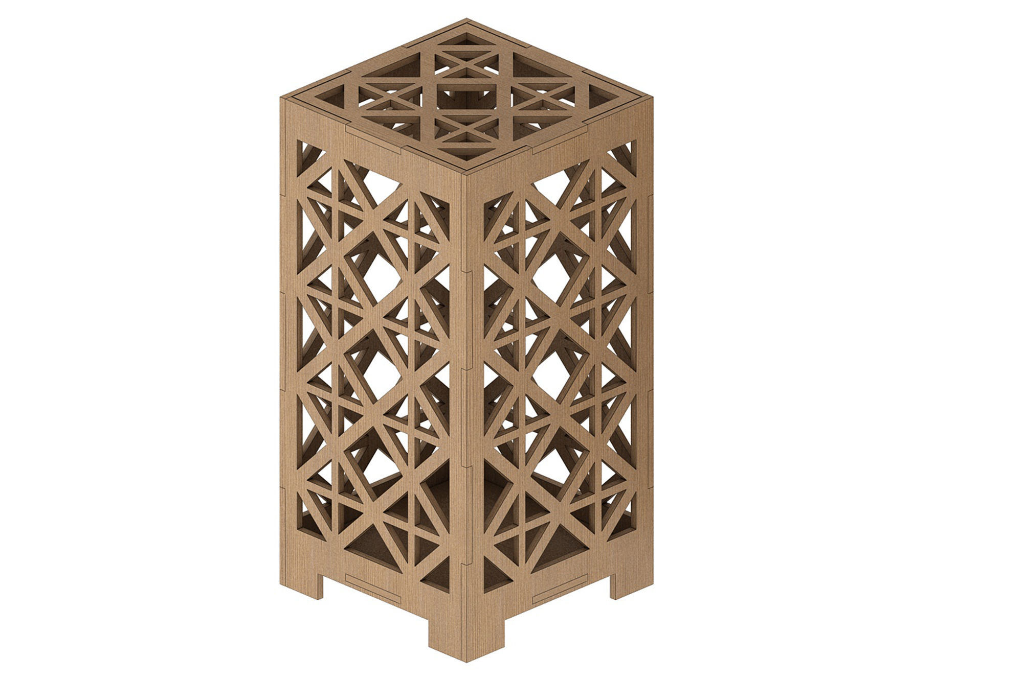 Wooden Lamp Laser Cut desk lamp lampshade Low-poly 3D model_4