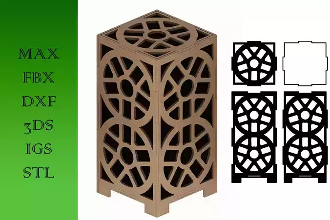 Wooden Lamp Laser Cut desk lamp lampshade 5