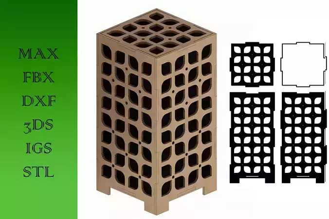 Wooden Lamp Laser Cut desk lamp lampshade 6