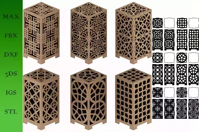 Wooden Lamp Laser Cut Set desk lamp lampshade