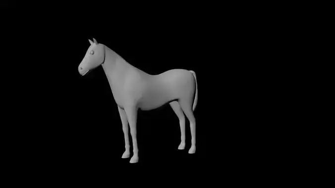 Horse - Basic poly Sculpture 3D model