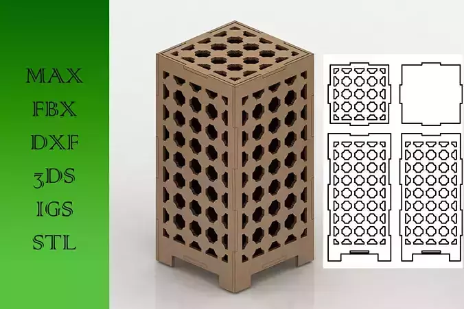 Wooden Lamp Laser Cut desk lamp lampshade 8