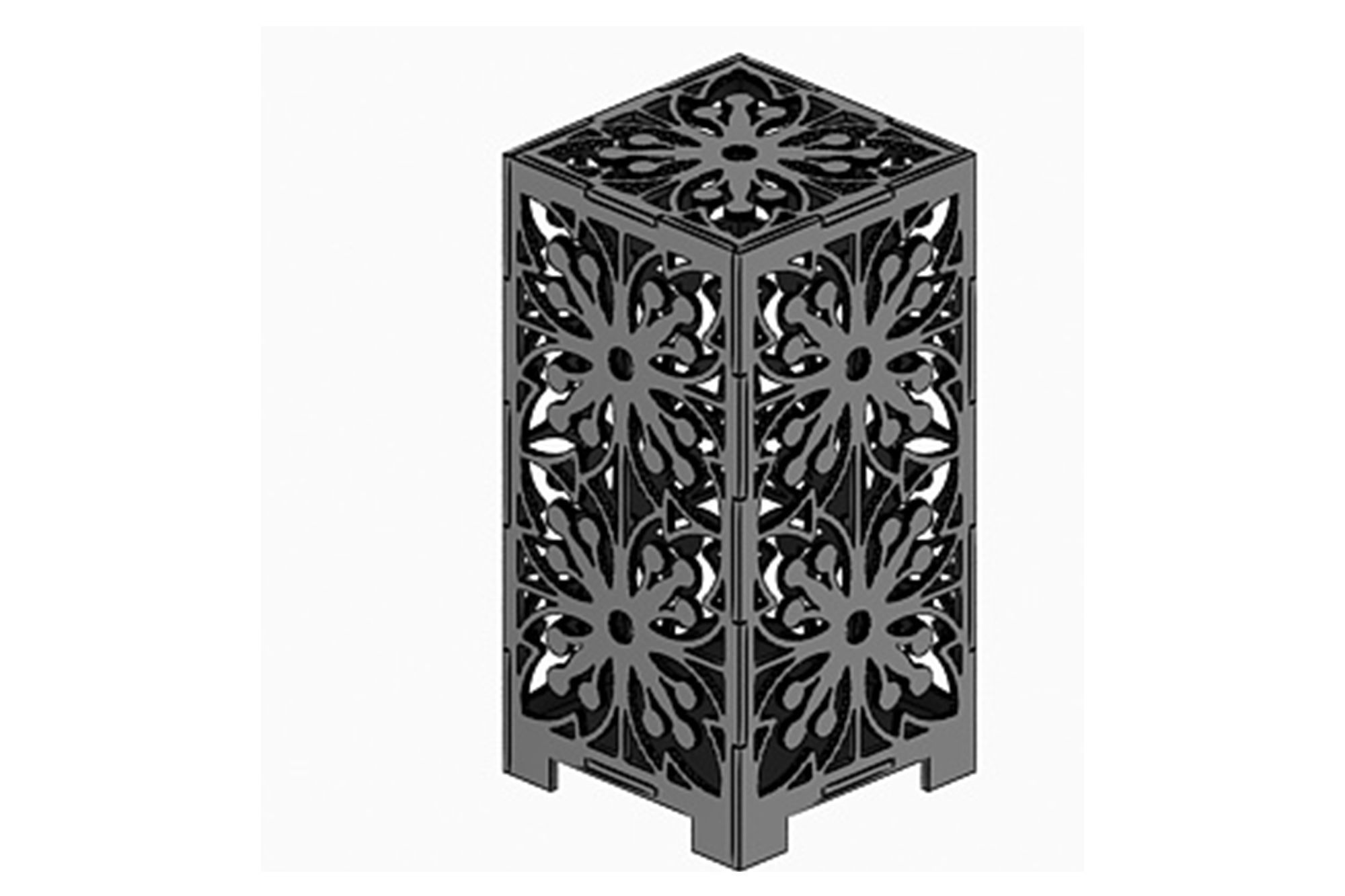 Wooden Lamp Laser Cut desk lamp lampshade 9 Low-poly 3D model_3