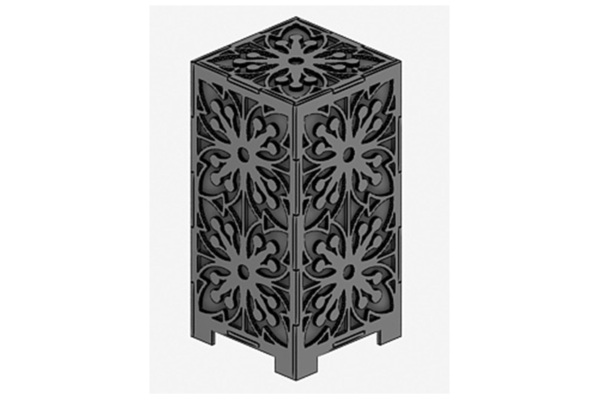 Wooden Lamp Laser Cut desk lamp lampshade 9 Low-poly 3D model_1