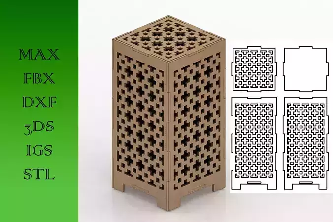 Wooden Lamp Laser Cut desk lamp lampshade 10