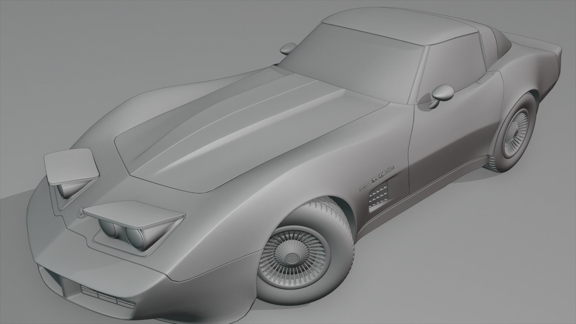 Chevrolet corvette c3 1978 Low-poly 3D model_4