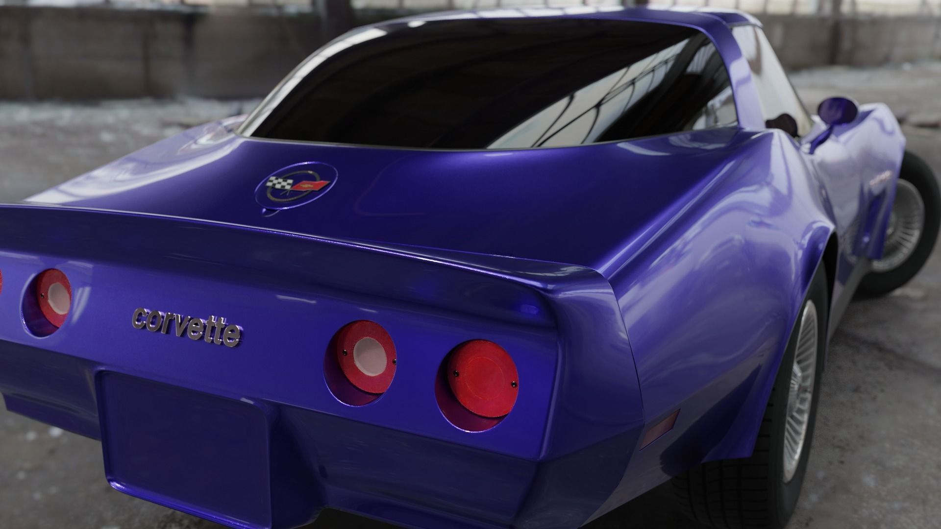 Chevrolet corvette c3 1978 Low-poly 3D model_9