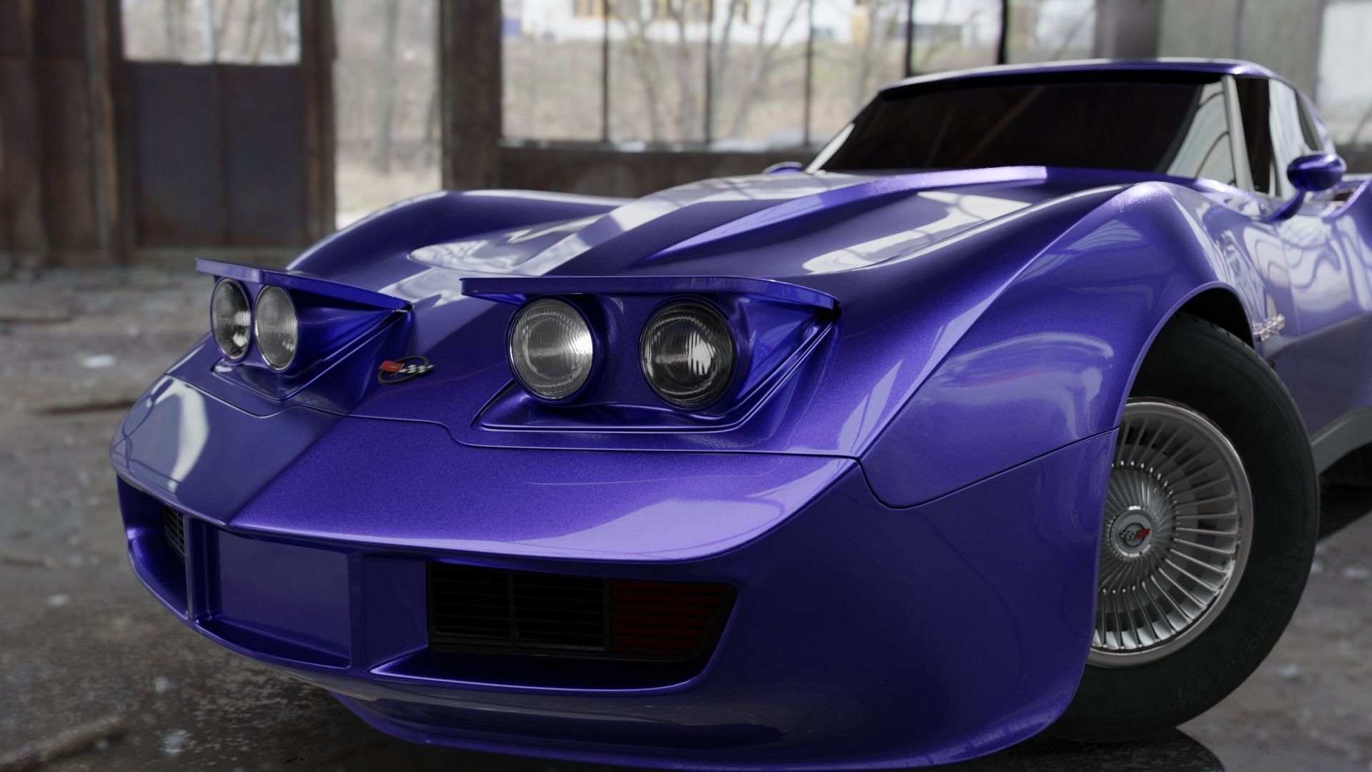 Chevrolet corvette c3 1978 Low-poly 3D model_3