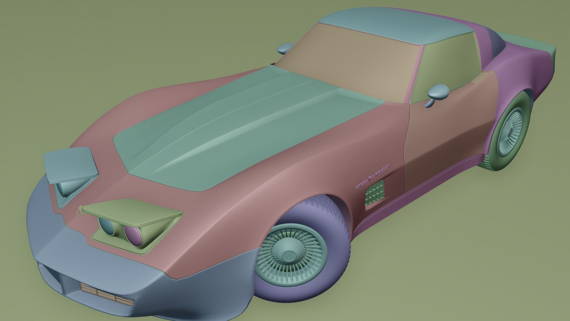 Chevrolet corvette c3 1978 Low-poly 3D model_6
