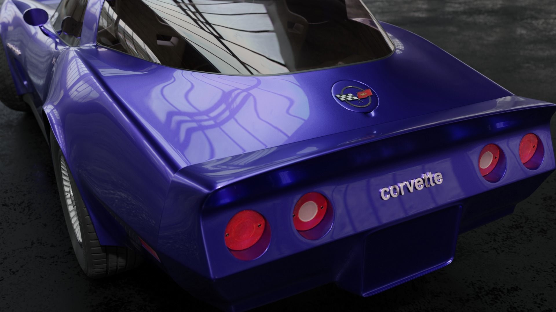 Chevrolet corvette c3 1978 Low-poly 3D model_8