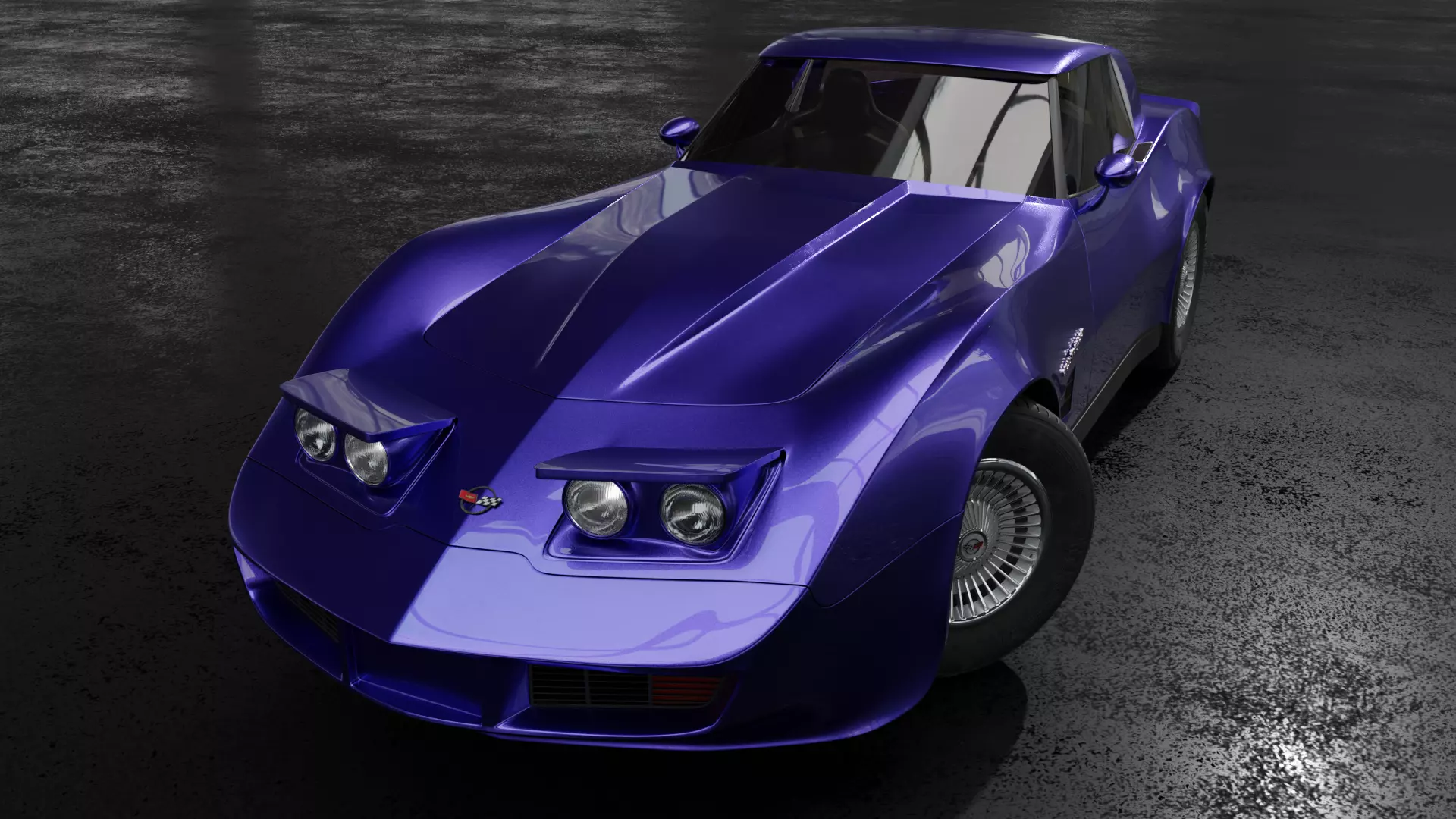 Chevrolet corvette c3 1978 Low-poly 3D model_0