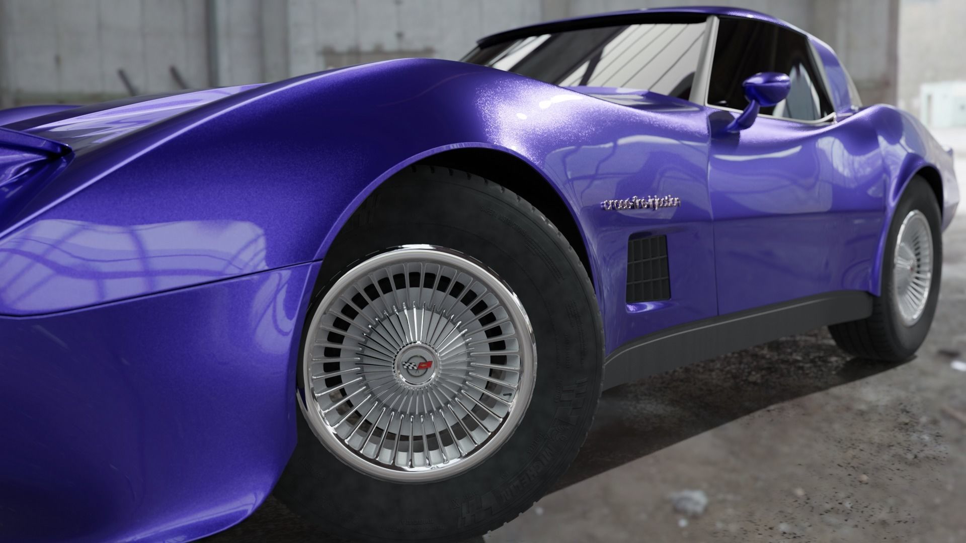 Chevrolet corvette c3 1978 Low-poly 3D model_10