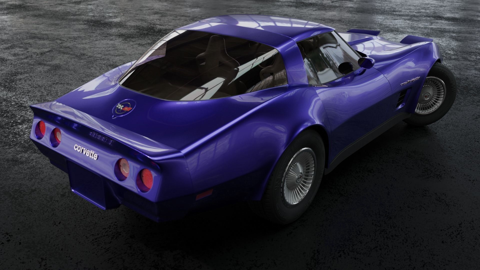 Chevrolet corvette c3 1978 Low-poly 3D model_7