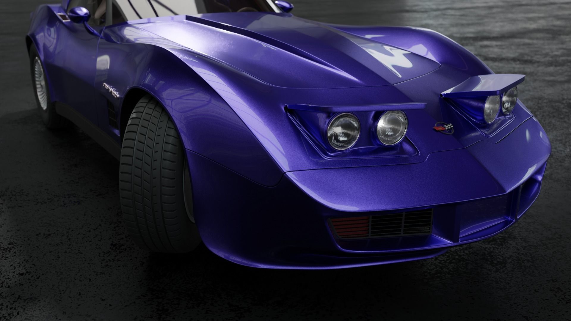 Chevrolet corvette c3 1978 Low-poly 3D model_1