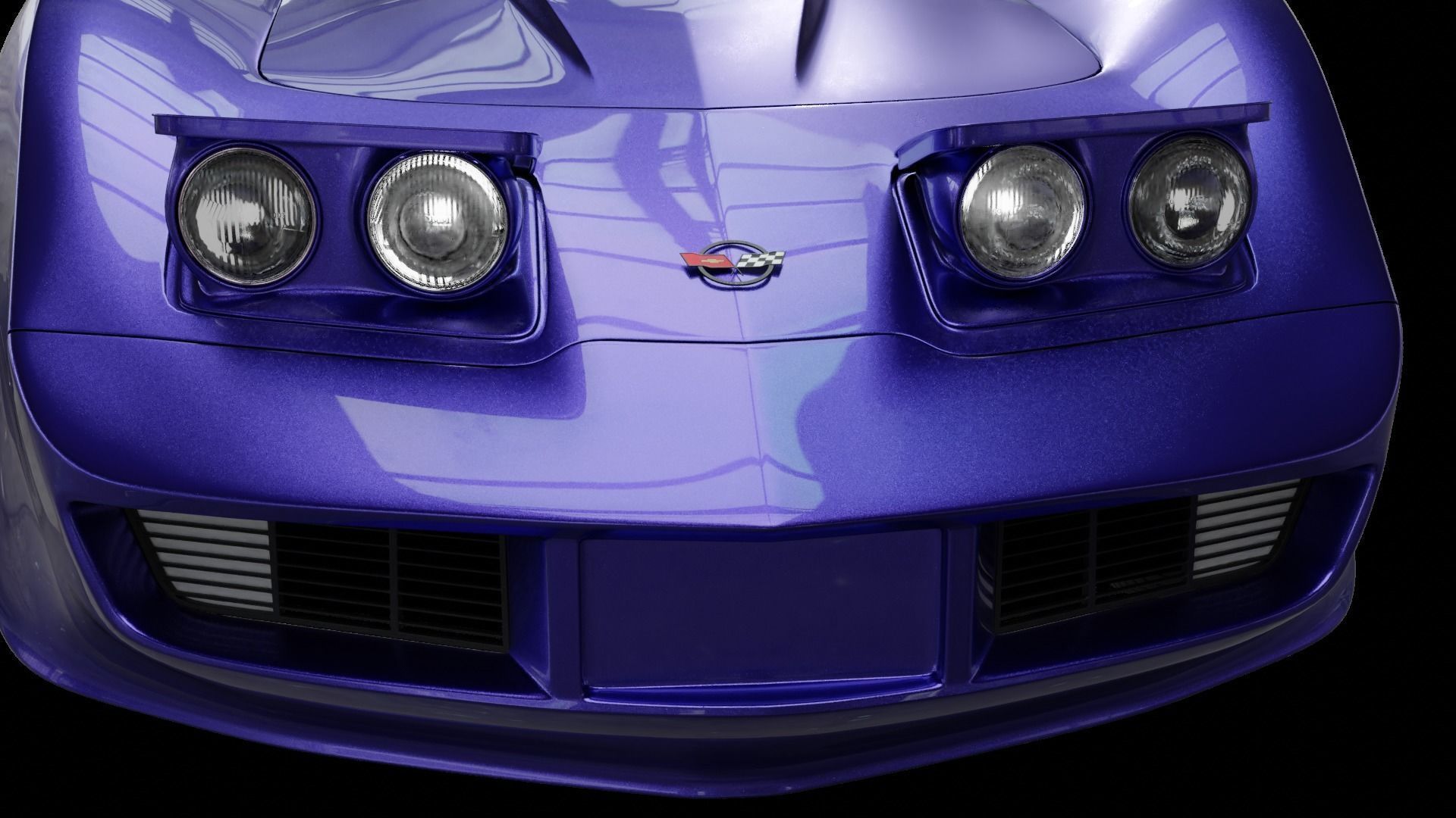 Chevrolet corvette c3 1978 Low-poly 3D model_11