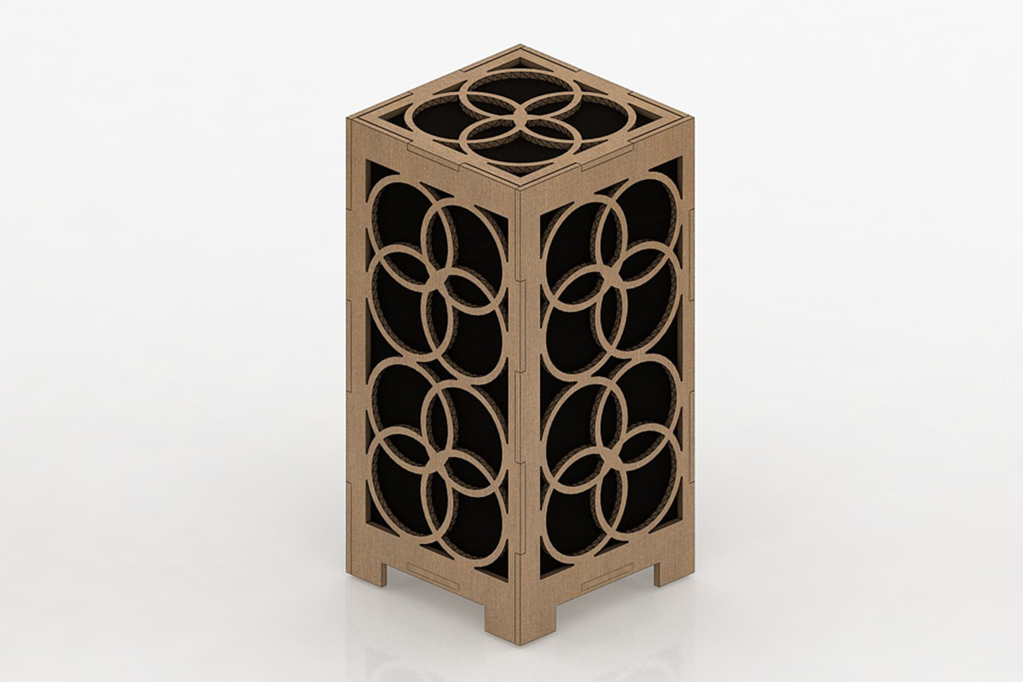 Wooden Lamp Laser Cut desk lamp lampshade 11 Low-poly 3D model_2