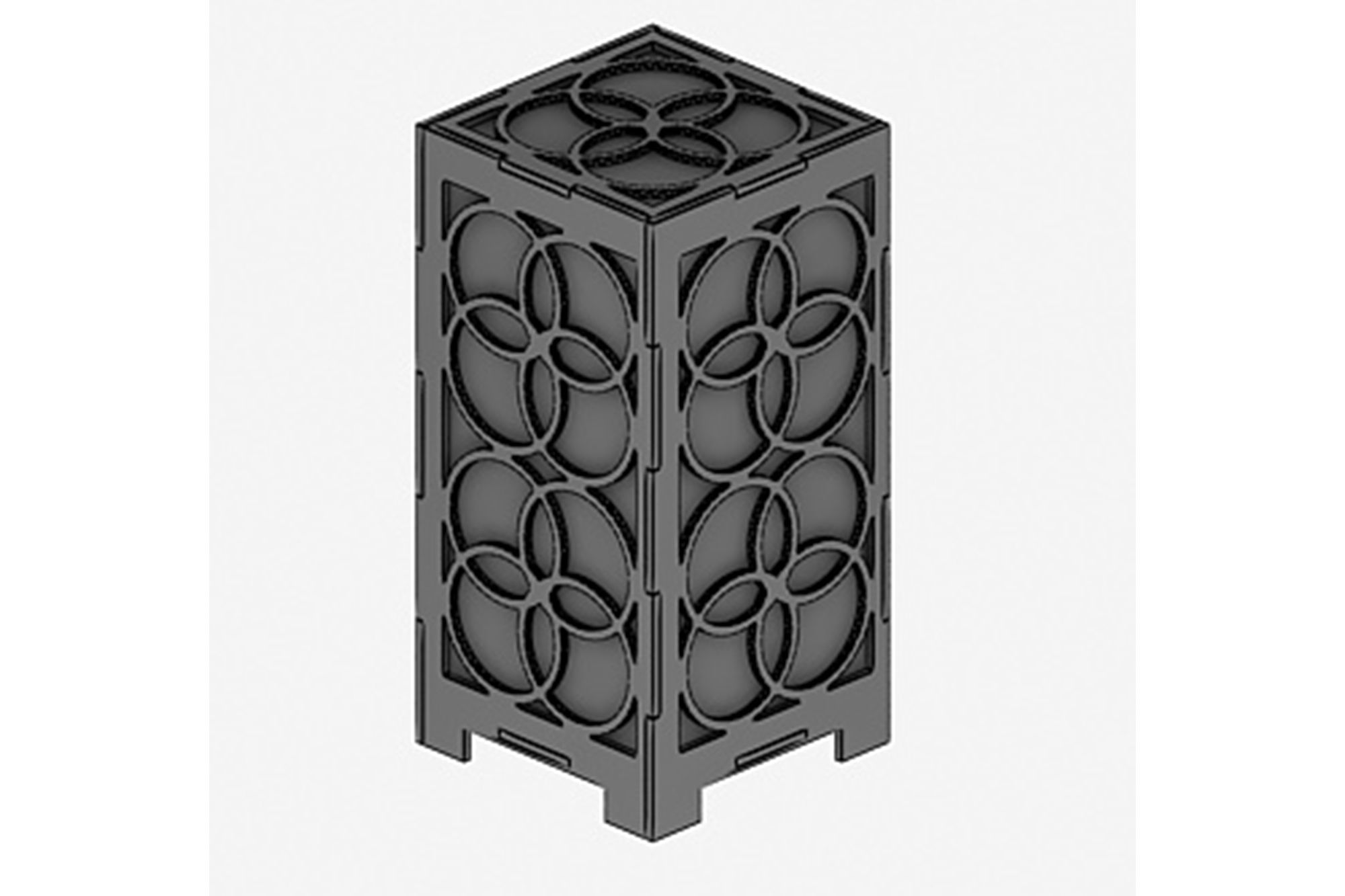 Wooden Lamp Laser Cut desk lamp lampshade 11 Low-poly 3D model_1