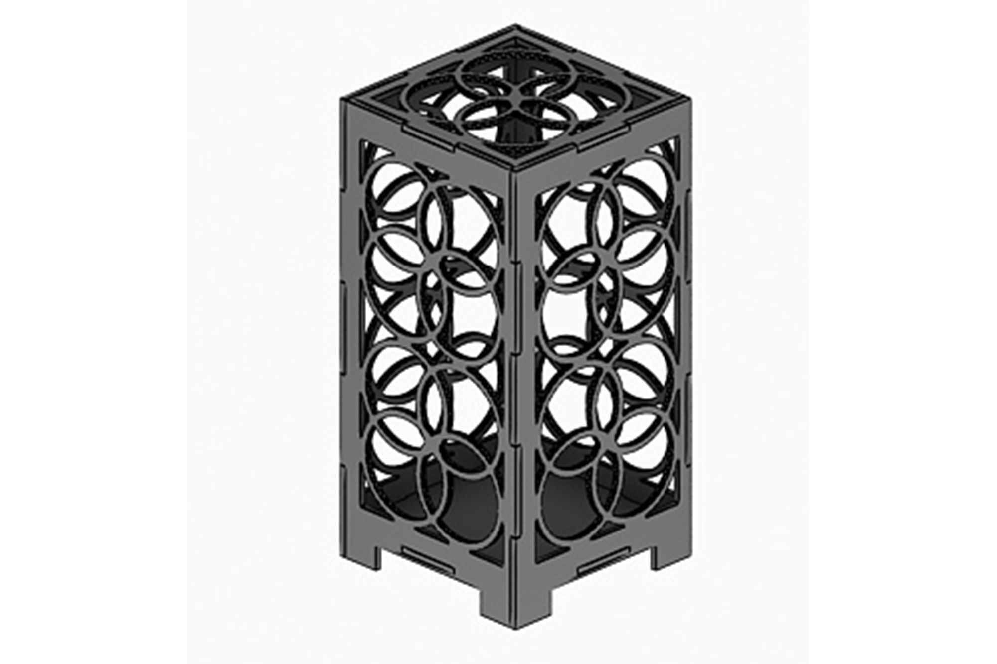 Wooden Lamp Laser Cut desk lamp lampshade 11 Low-poly 3D model_3