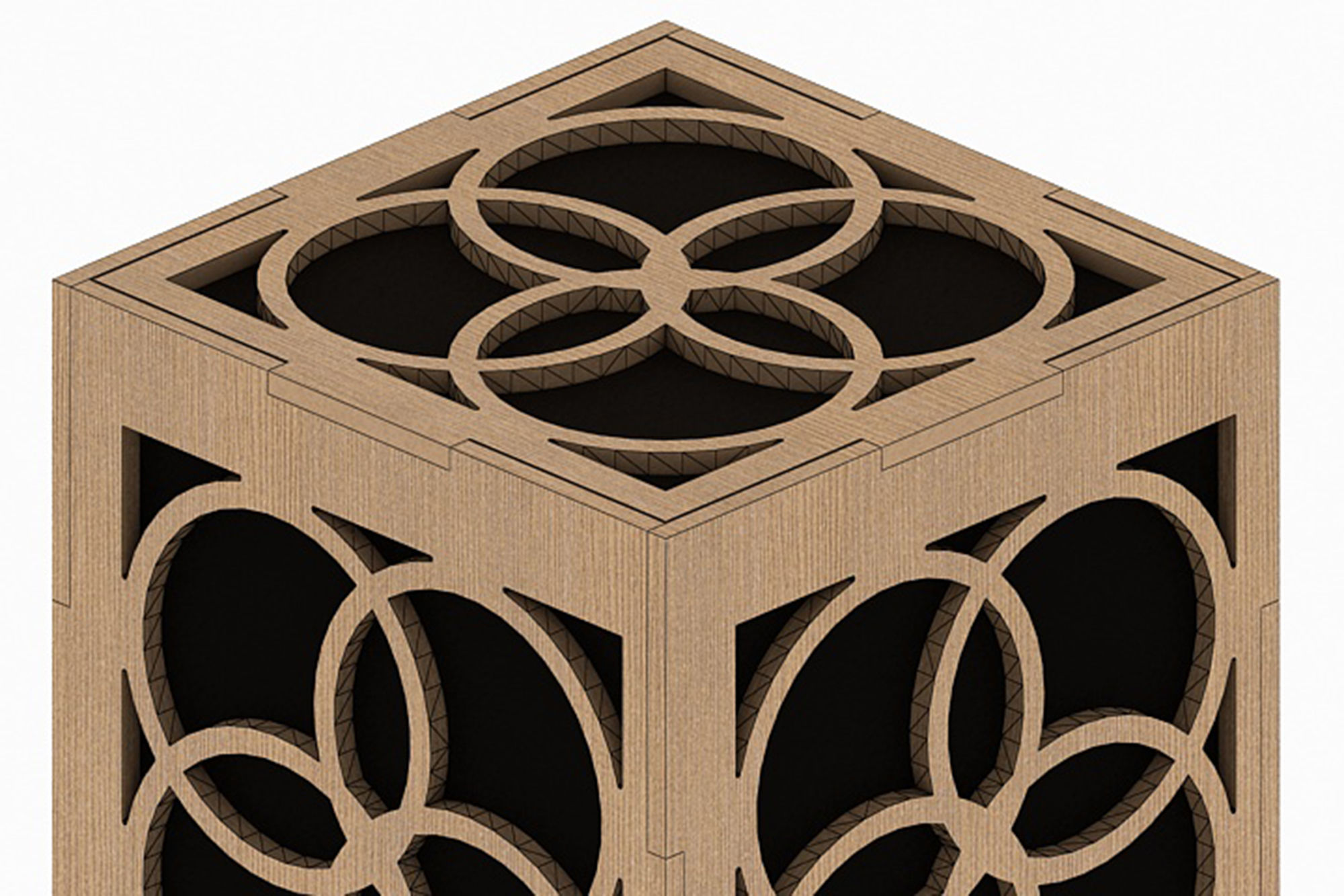 Wooden Lamp Laser Cut desk lamp lampshade 11 Low-poly 3D model_4