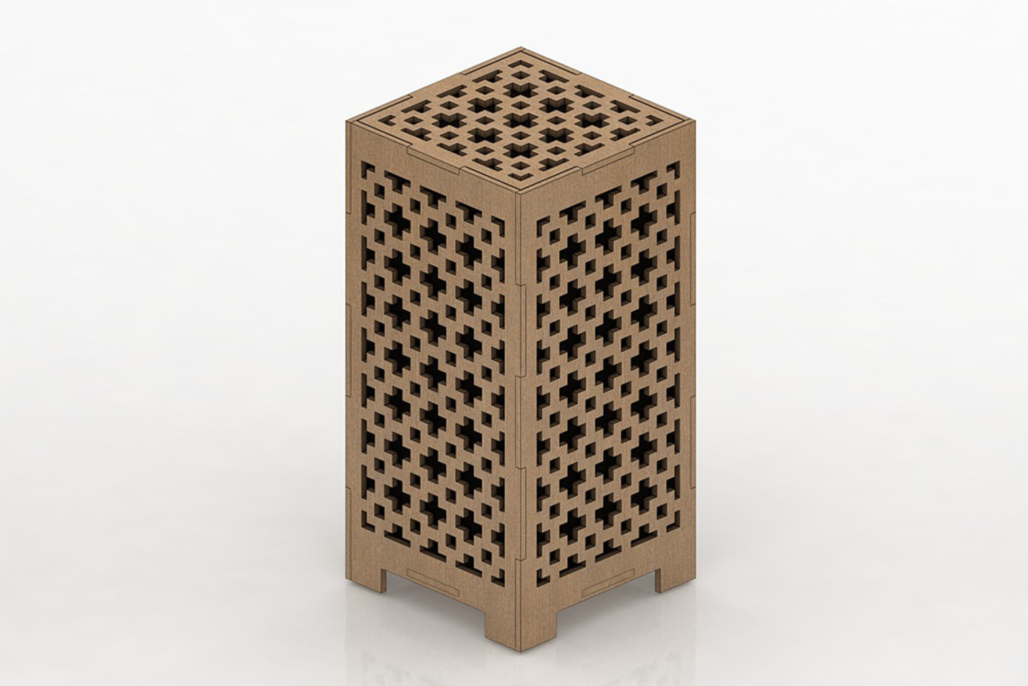 Wooden Lamp pack Laser Cut desk lamp lampshade set Low-poly 3D model_5