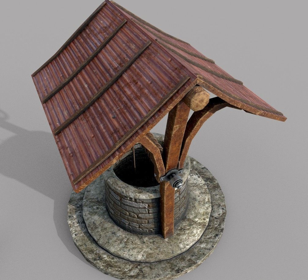Medieval Well A Low-poly 3D model_4