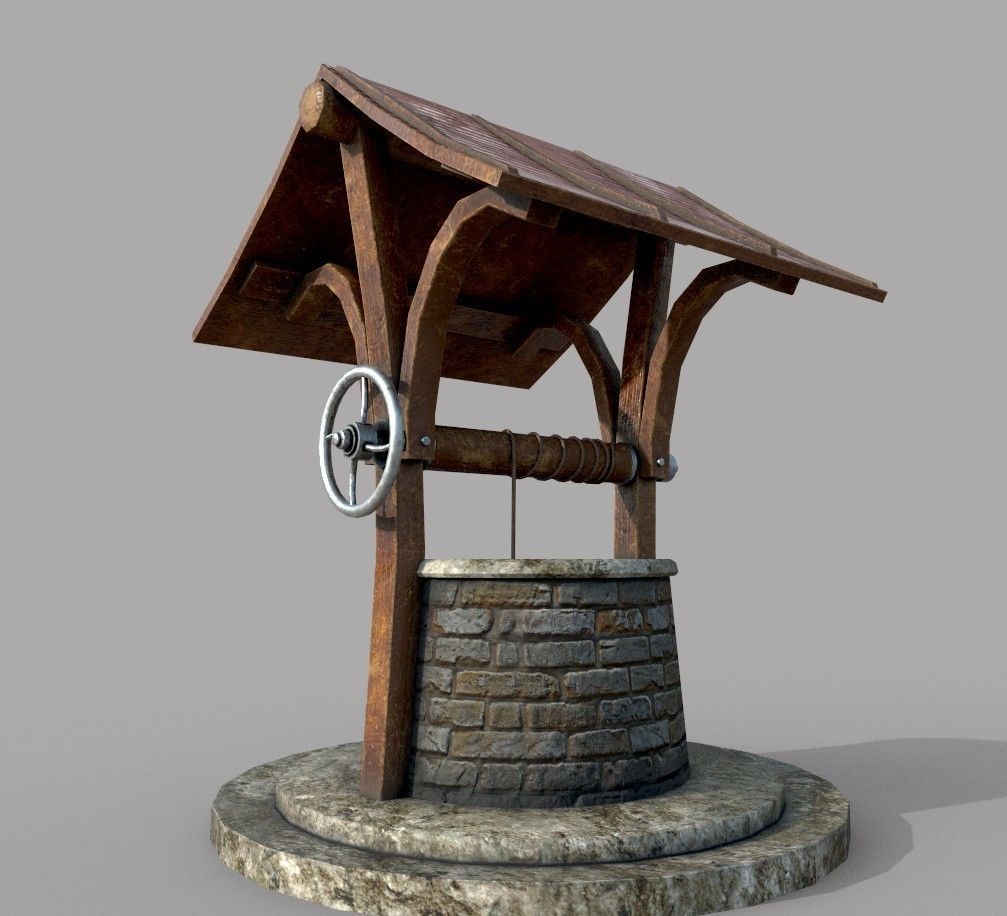 Medieval Well A Low-poly 3D model_12