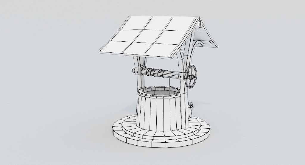 Medieval Well A Low-poly 3D model_14
