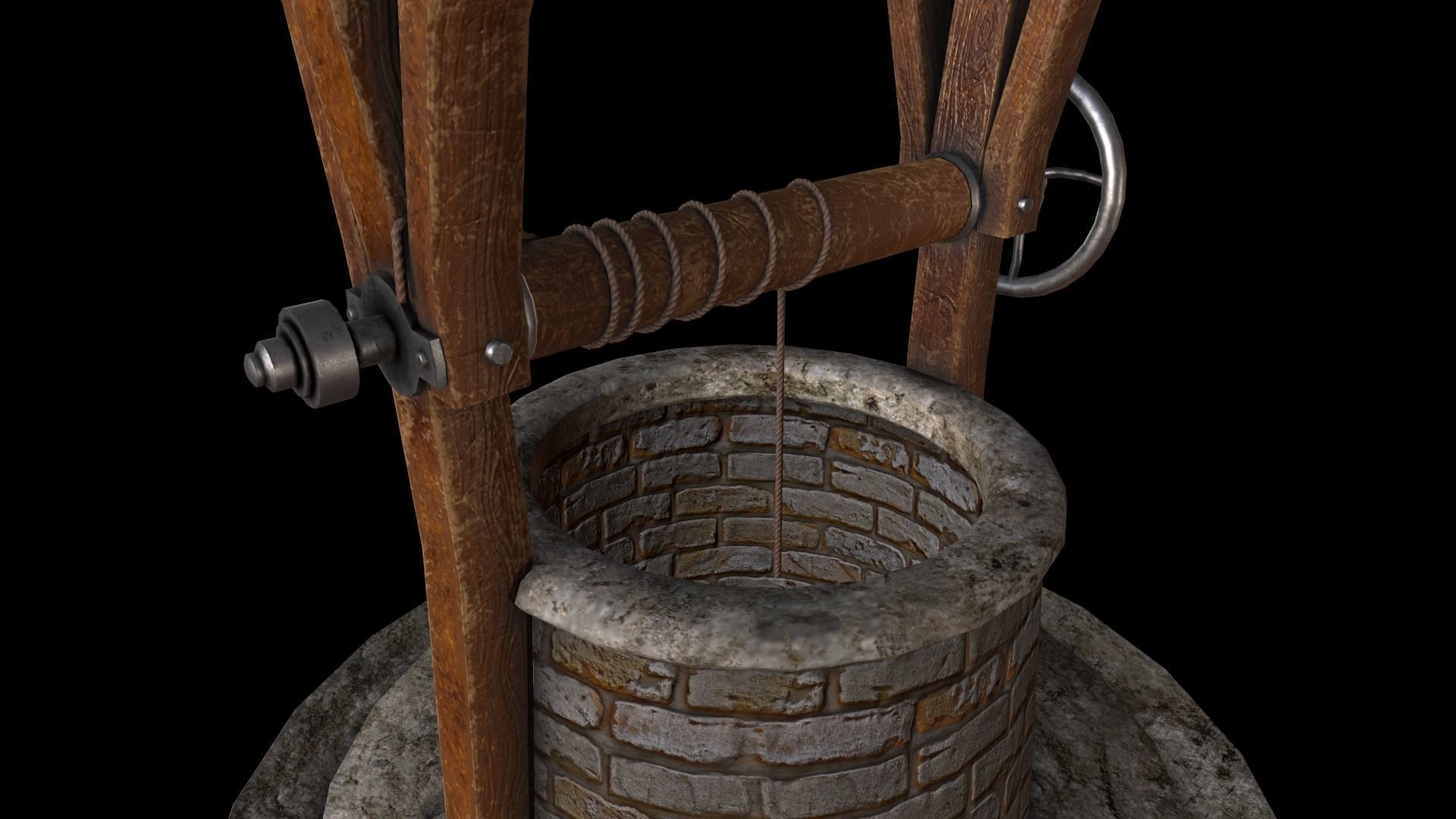 Medieval Well A Low-poly 3D model_8