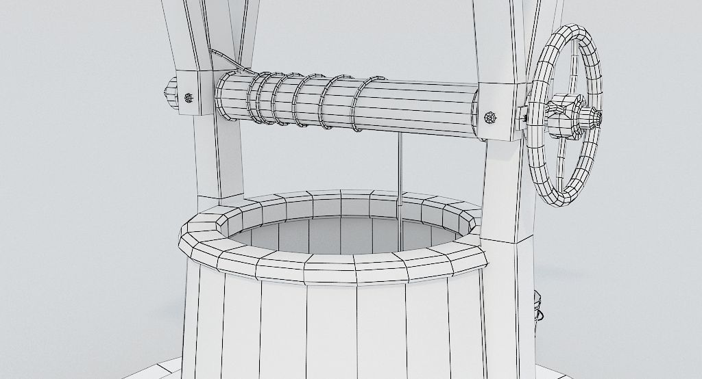 Medieval Well A Low-poly 3D model_15
