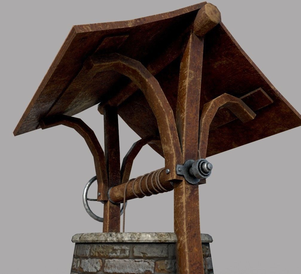 Medieval Well A Low-poly 3D model_3