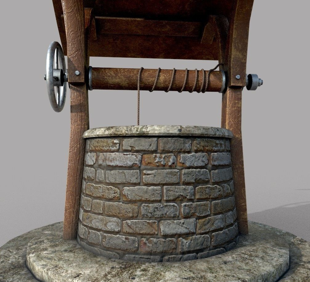 Medieval Well A Low-poly 3D model_5