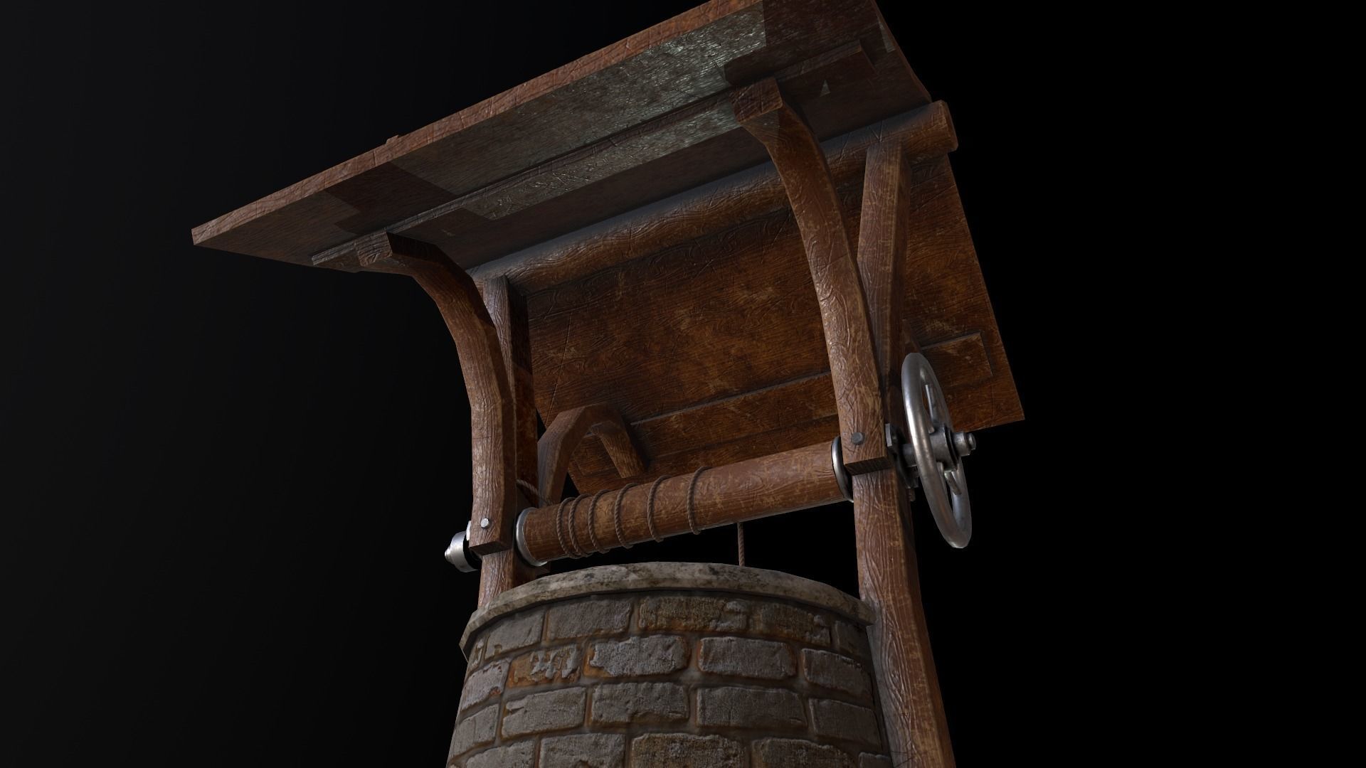 Medieval Well A Low-poly 3D model_9