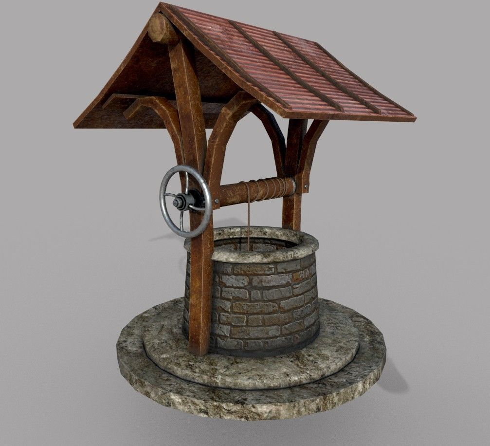 Medieval Well A Low-poly 3D model_11
