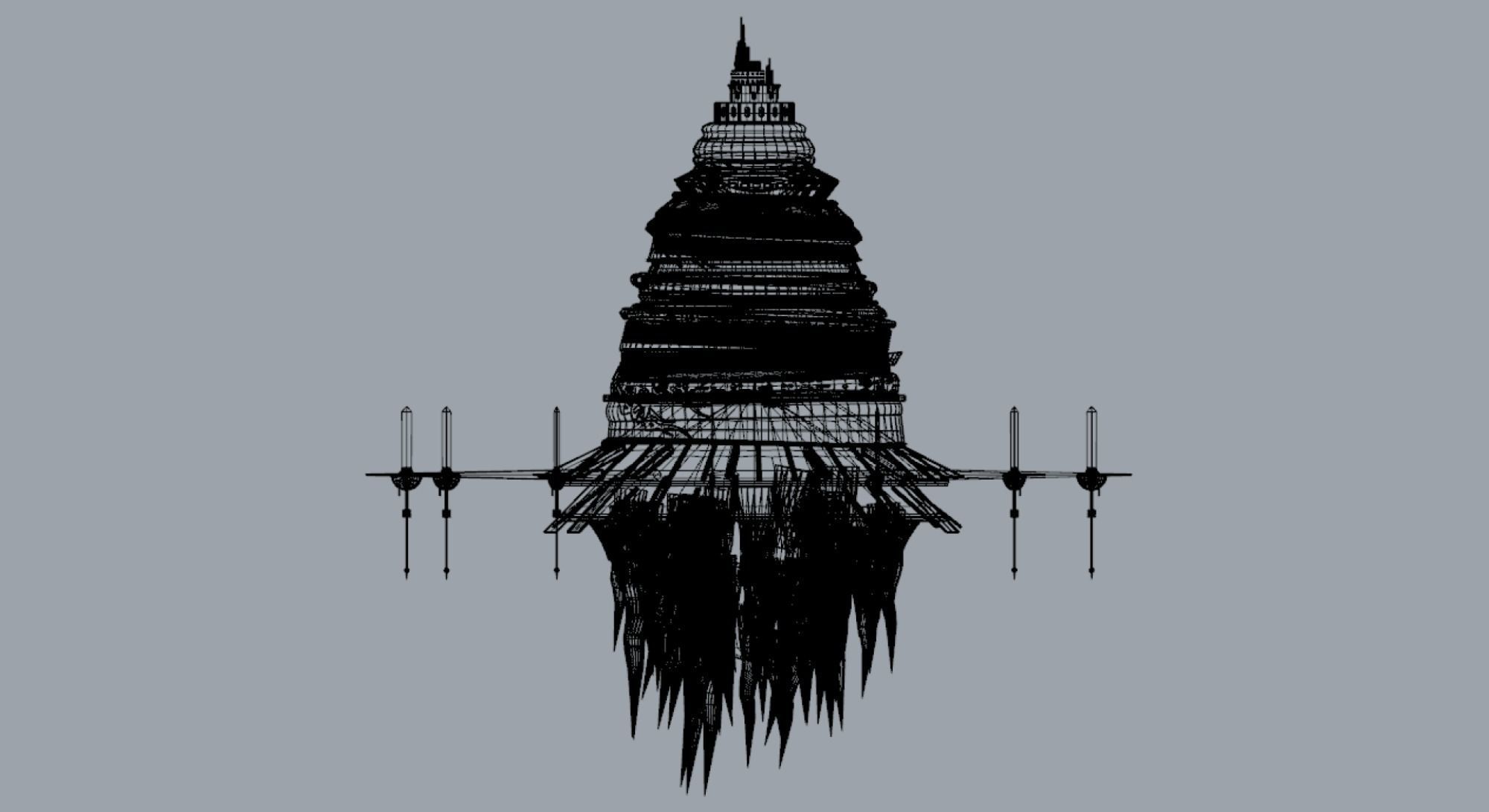 Aincrad SAO model 3d Low-poly 3D model_3