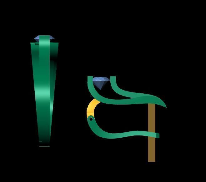 woman ring earring 3D print model_1