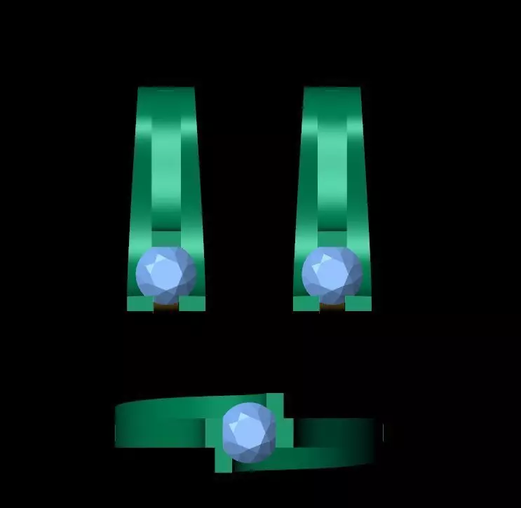 woman ring earring 3D print model_0