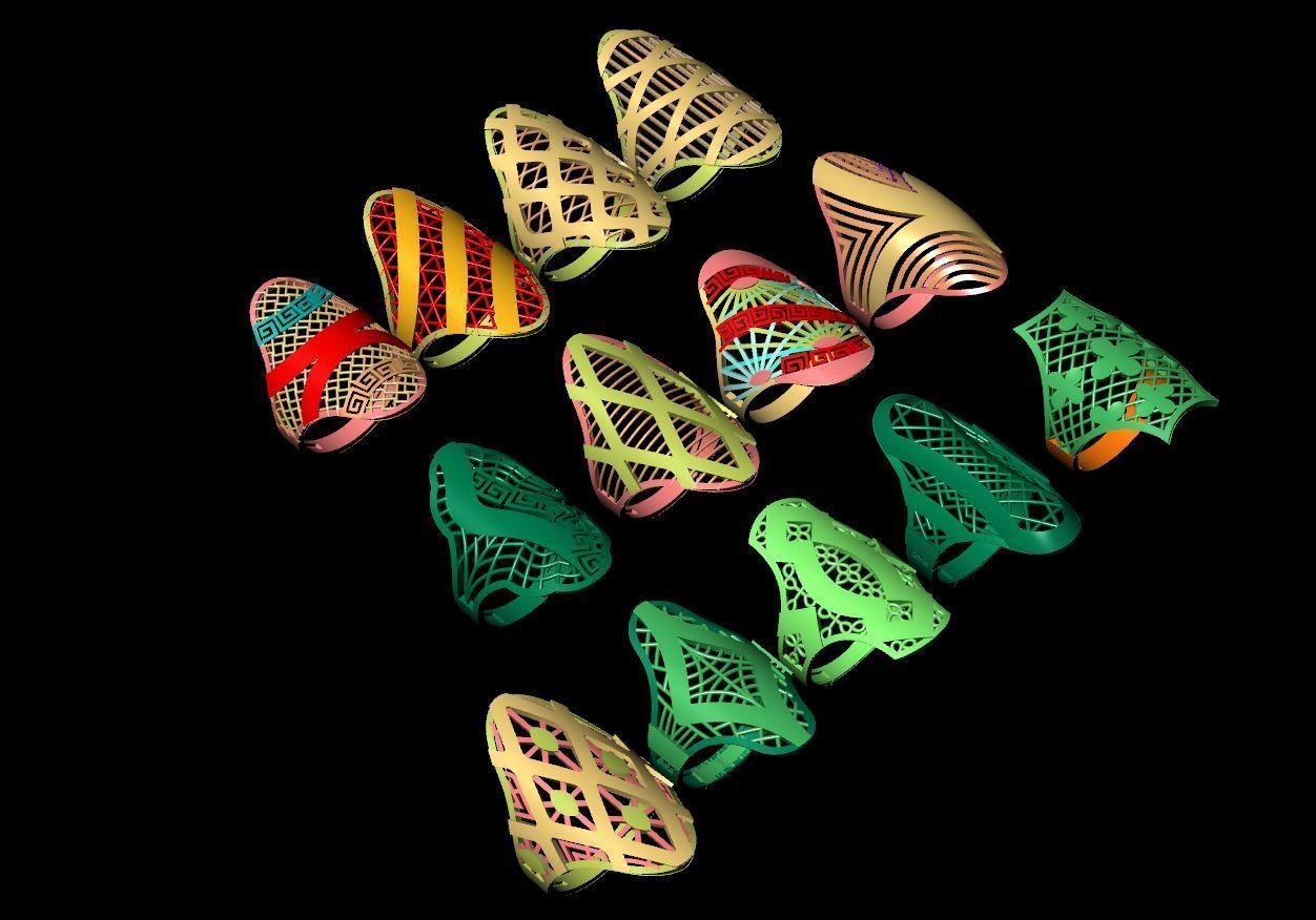 woman fuison ring ultra light 13 models 3D print model_2