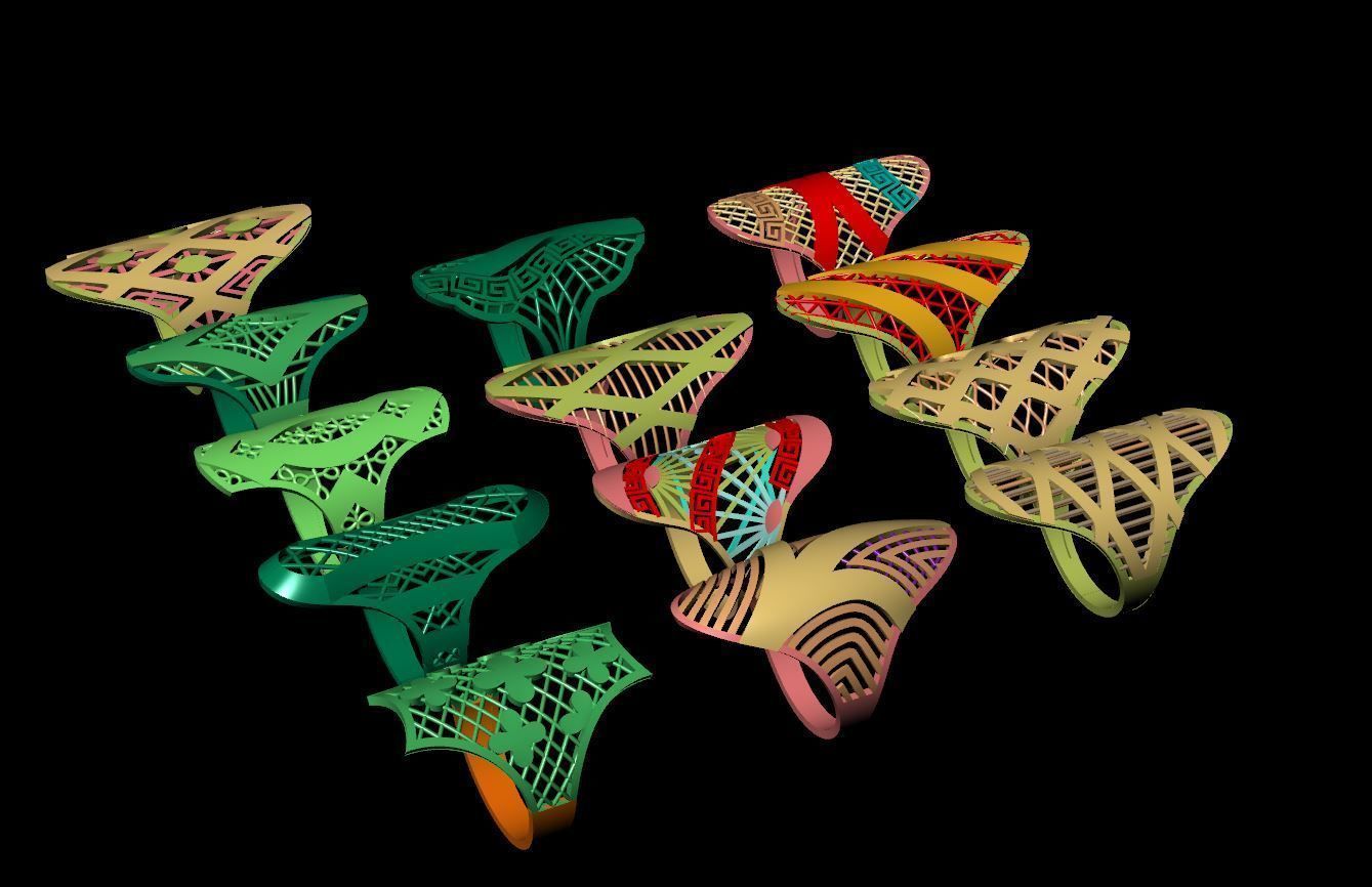 woman fuison ring ultra light 13 models 3D print model_3