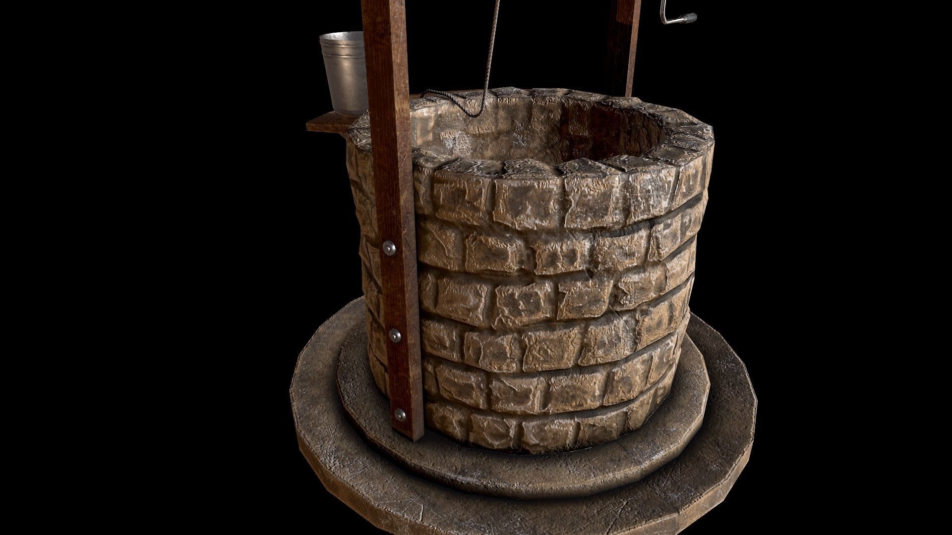 Medieval Well B Low-poly 3D model_10