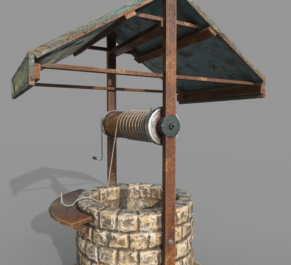 Medieval Well B Low-poly 3D model_2