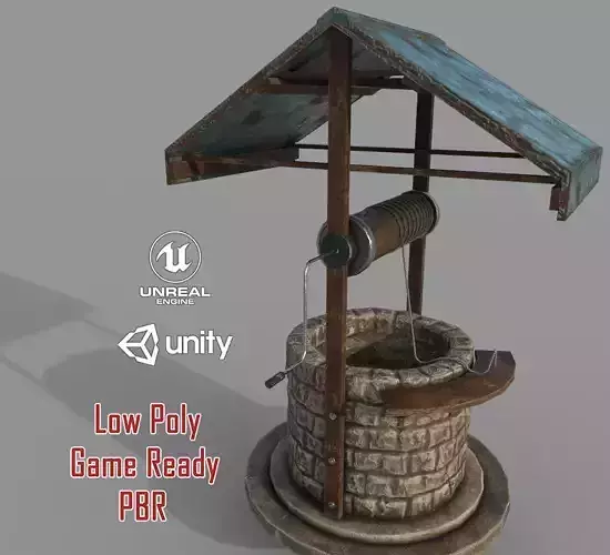 Medieval Well B Low-poly 3D model Medieval Well B Low-poly 3D model
