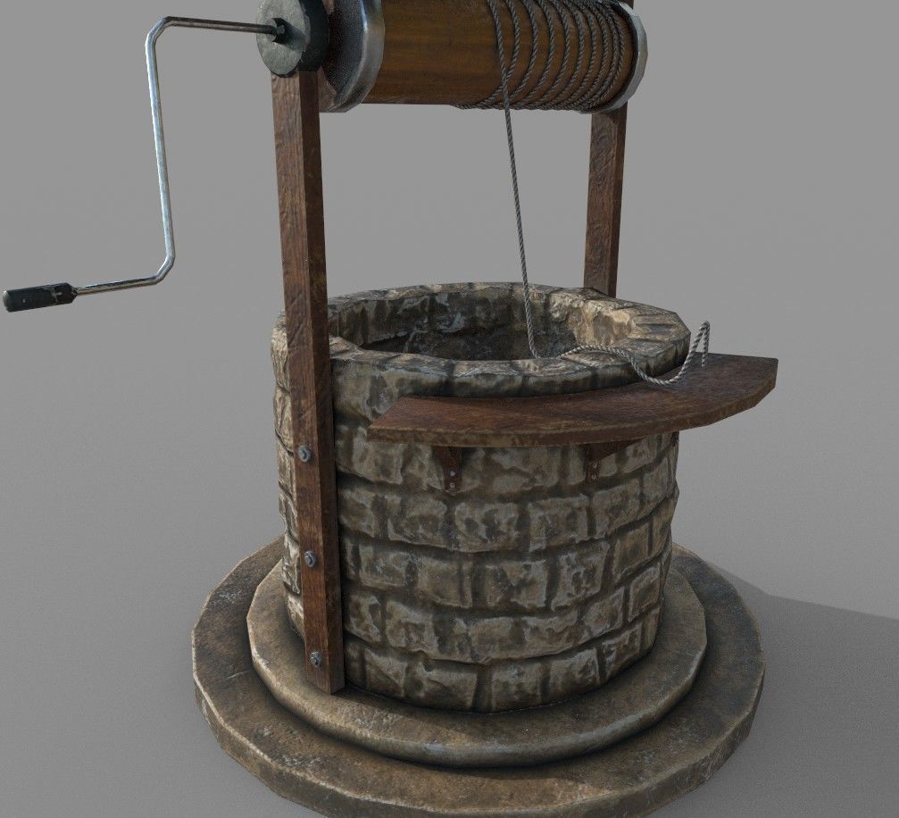 Medieval Well B Low-poly 3D model_13