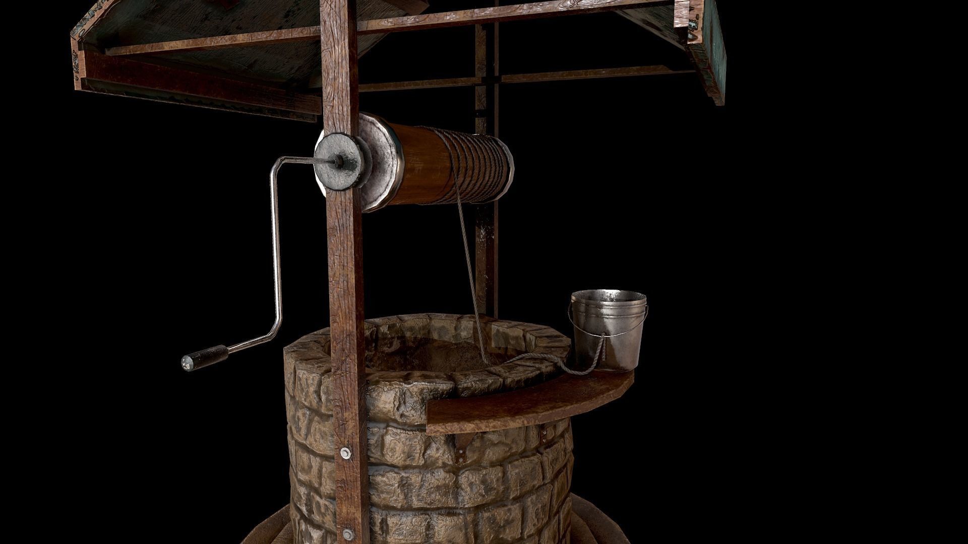 Medieval Well B Low-poly 3D model_11