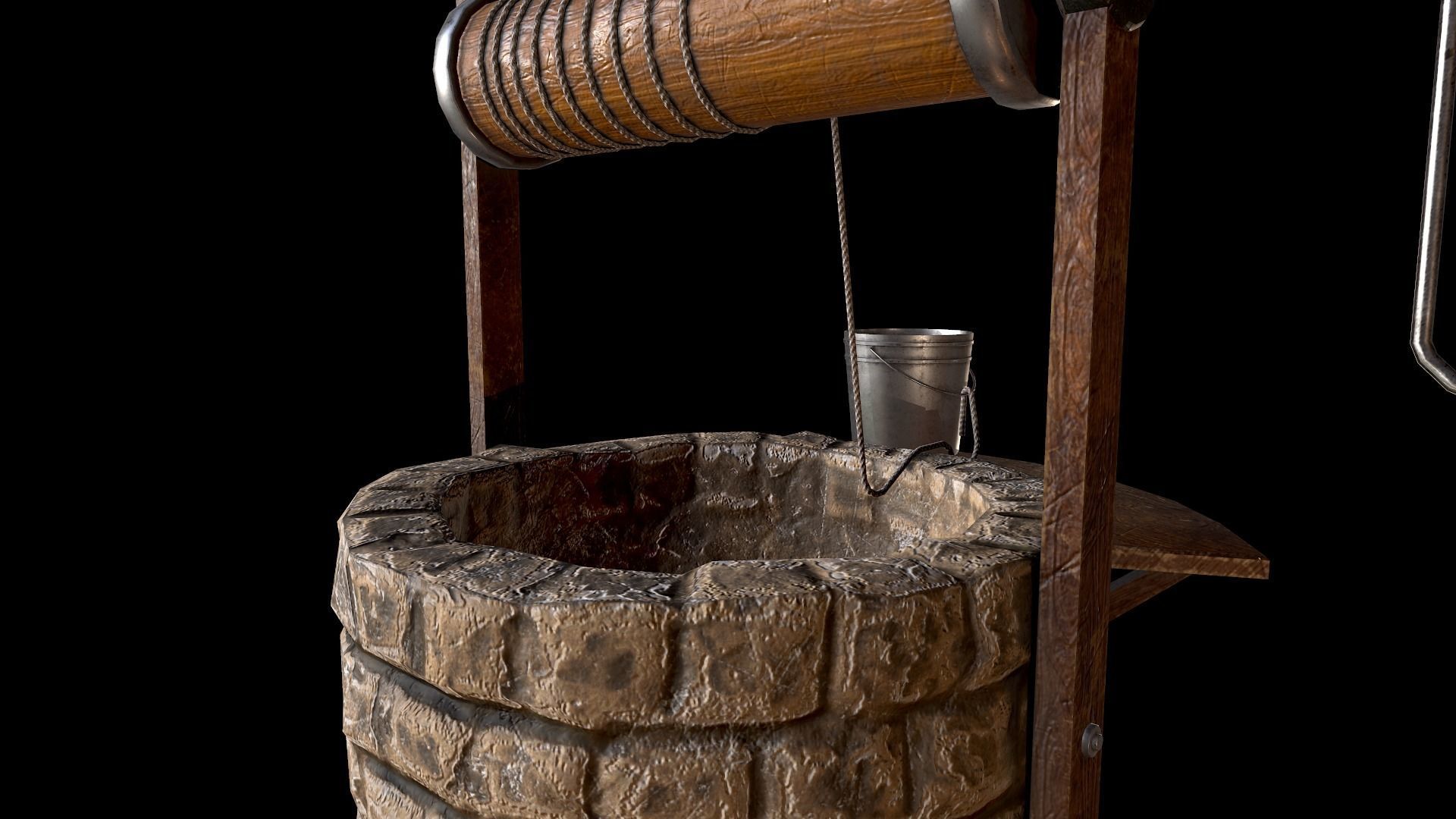 Medieval Well B Low-poly 3D model_8