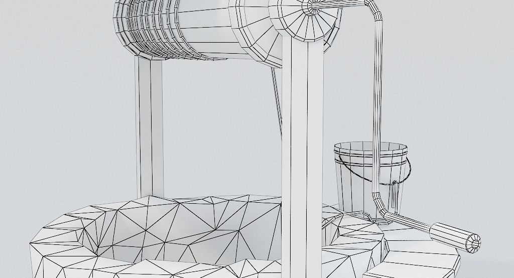 Medieval Well B Low-poly 3D model_16