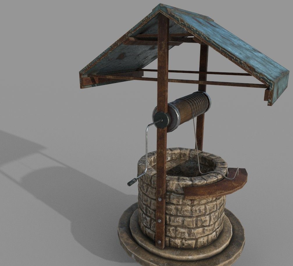 Medieval Well B Low-poly 3D model_14