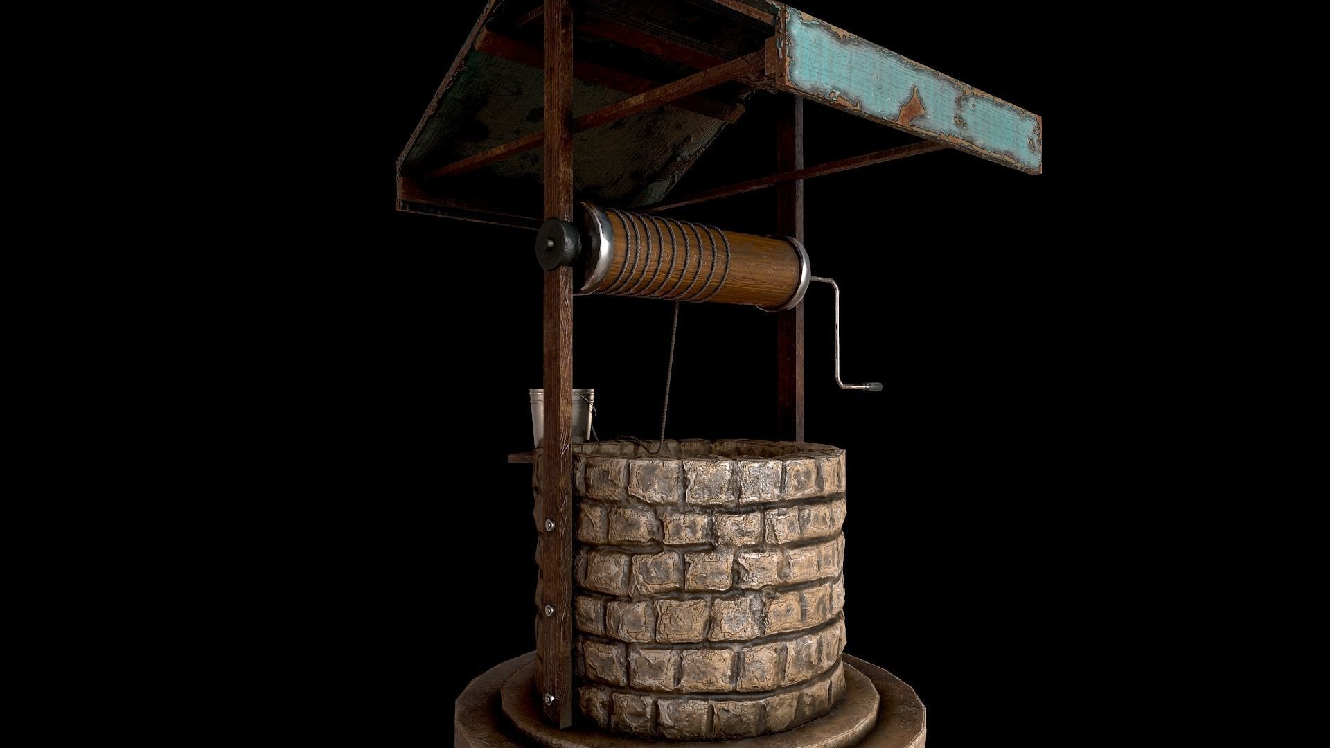 Medieval Well B Low-poly 3D model_12