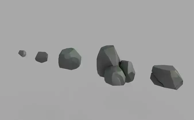Low Poly Stylized Rocks Low-poly 3D model