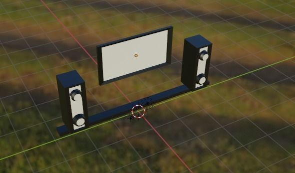 Tv and speaker 3d model  Free low-poly 3D model_3