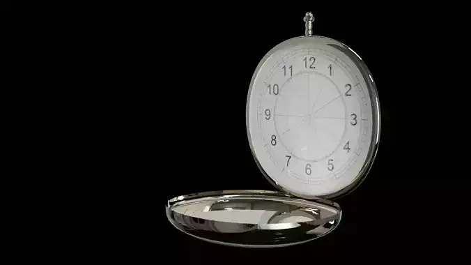 old silver pocket watch 3D model